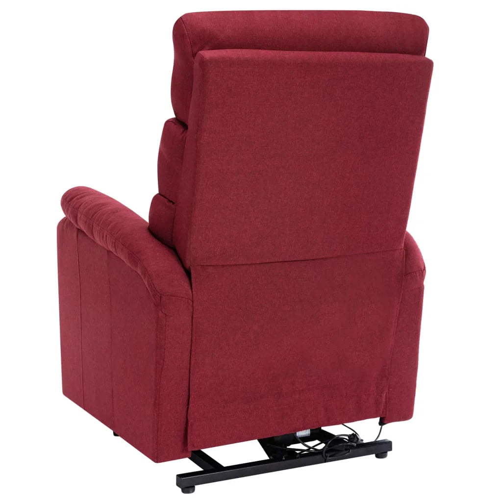 Wine Red Fabric Power Lift Massage Recliner S3833