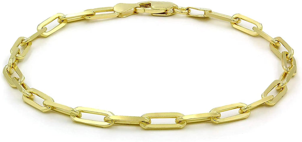 925 Sterling Silver Yellow Gold Plated Cable Link Necklace K356472