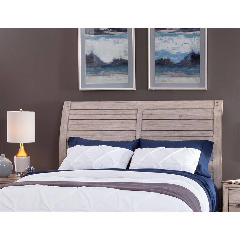 Whitewashed Queen Sleigh Headboard B802