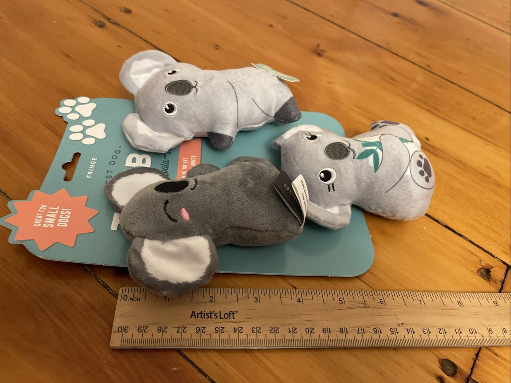 Squeaky Plush Dog Toy Set Of Three W6330
