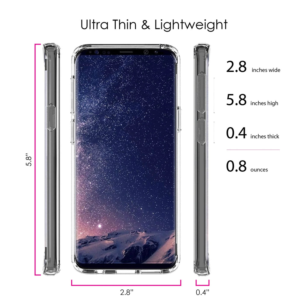 Clear Shockproof Hybrid Case for Samsung Galaxy S9 with Tempered Glass Screen Protector V601