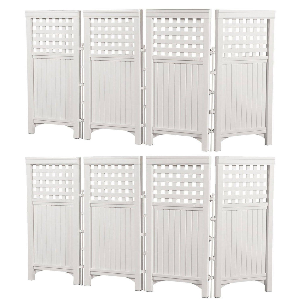 White 4 Panel Screen Enclosure Gated Fence, 2 pack E57119
