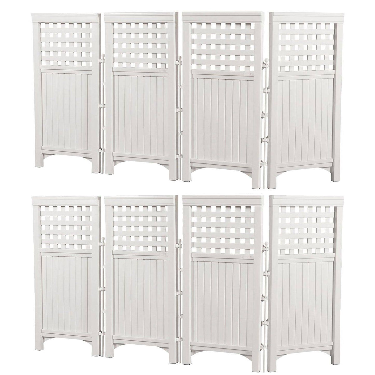 White 4 Panel Screen Enclosure Gated Fence, 2 pack E57119