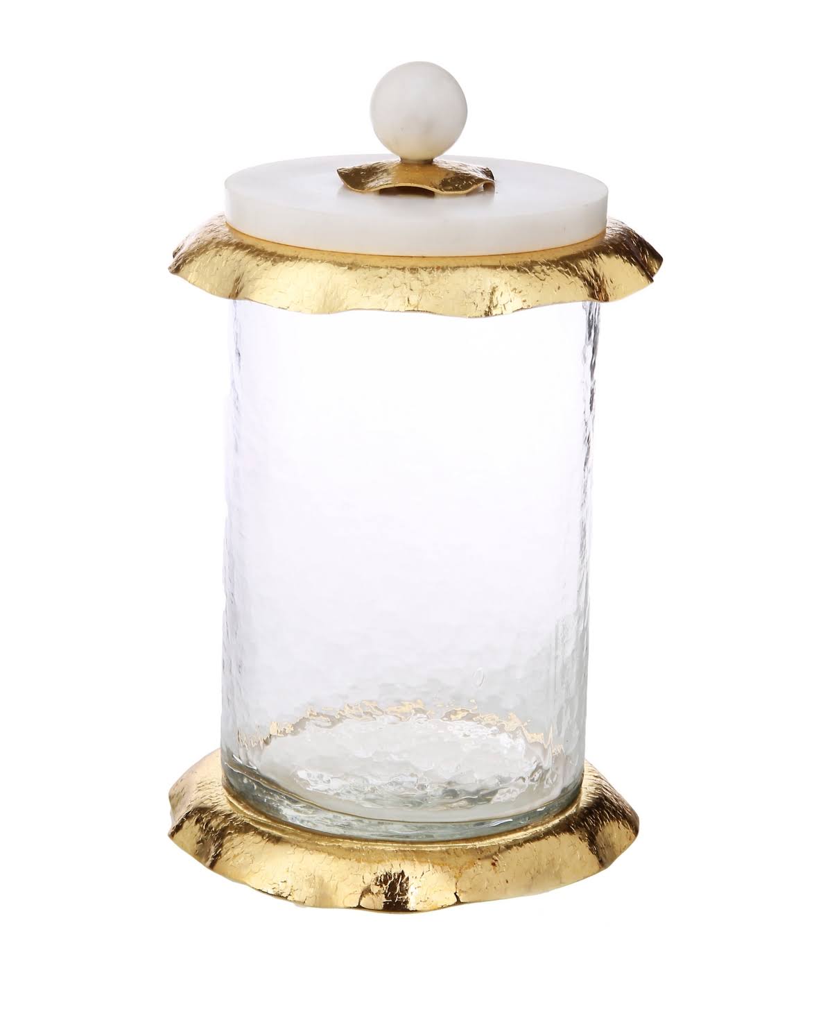 Medium Glass Canister with Marble & Gold Lid S3561