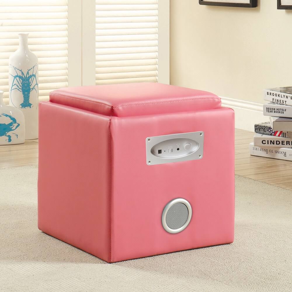 Pink Fabric Ottoman G9624