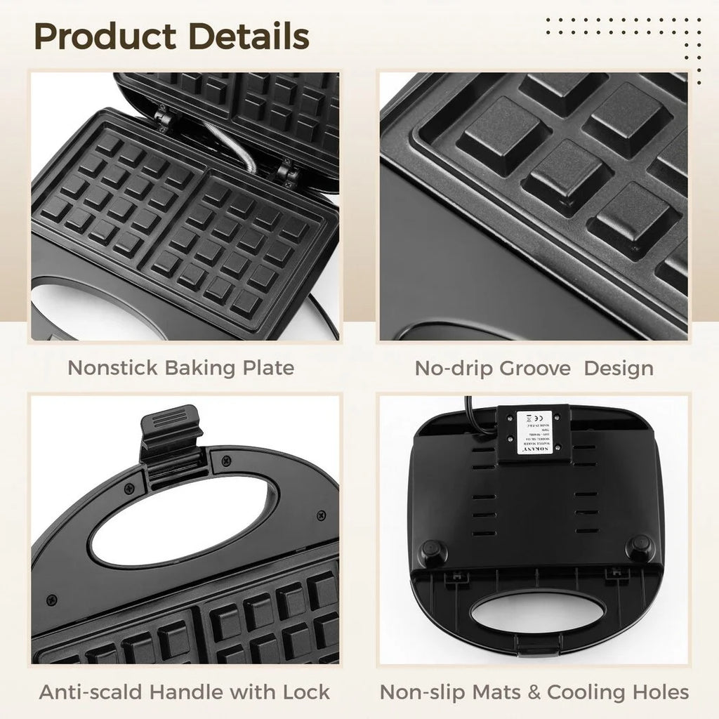 Nonstick Waffle Maker with Indicator Lights I1012
