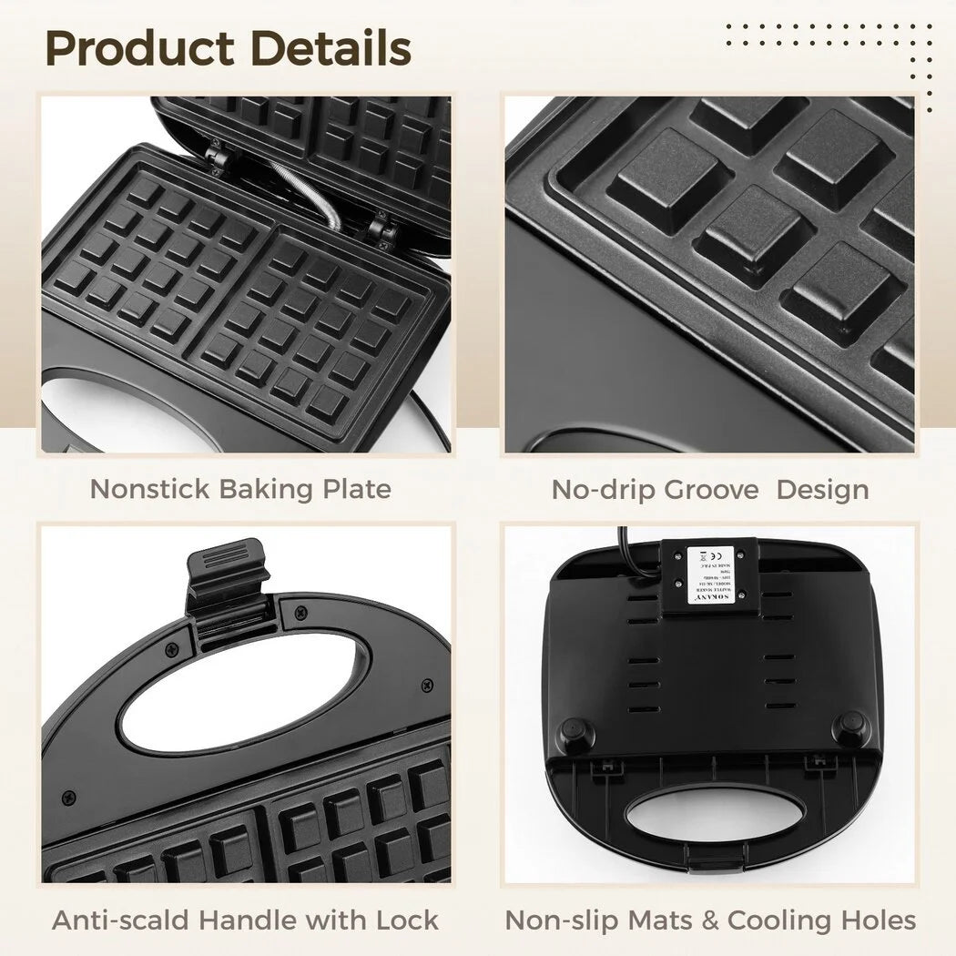 Nonstick Waffle Maker with Indicator Lights I1012