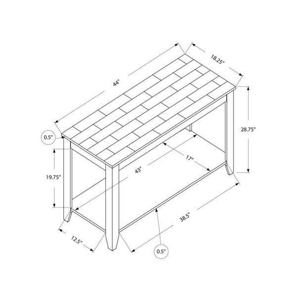 Cappuccino Rectangle Console Table with Storage P604285