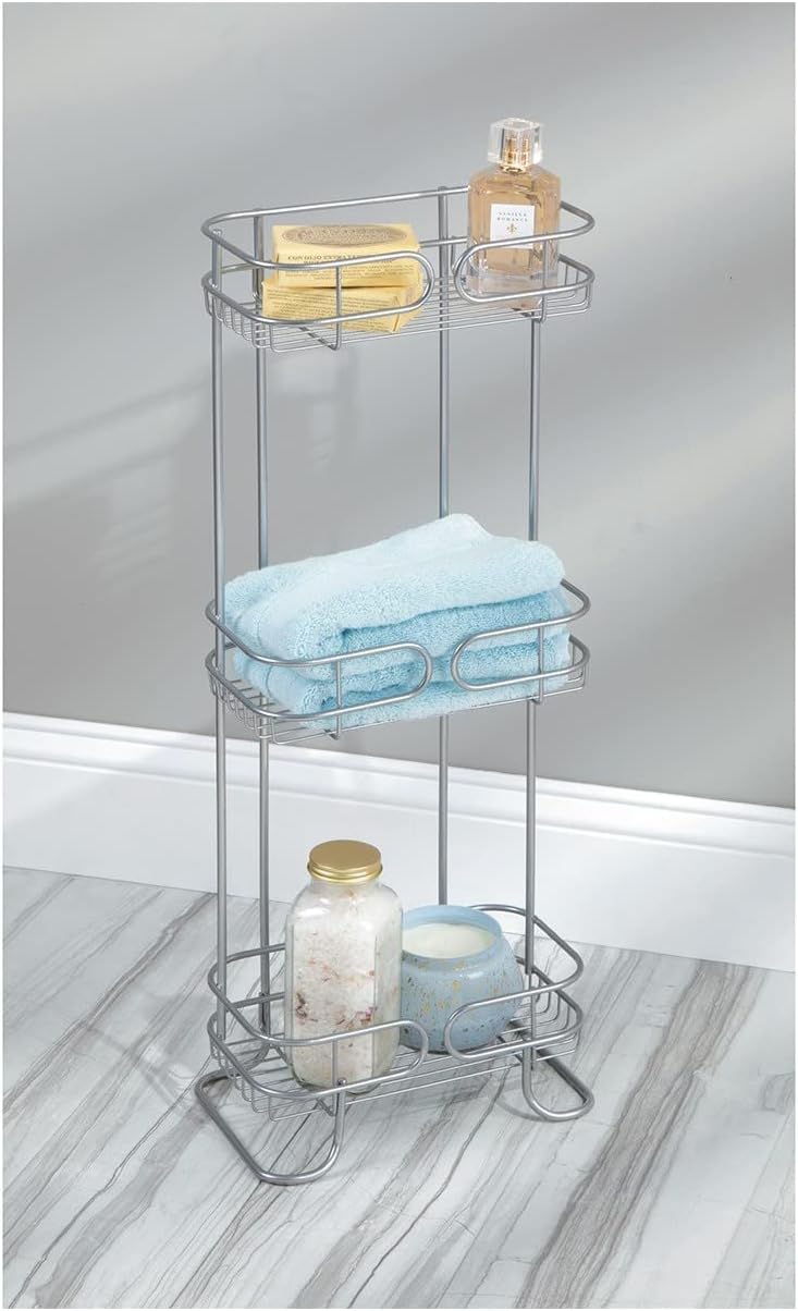Matte Black Three Shelves Bathroom Shelf Caddy W974
