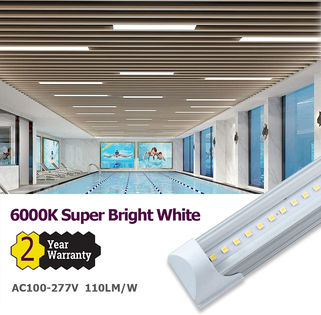 6 Pack 4FT 24W 6500K Cool White LED Shop Light with Plug Cable W698782