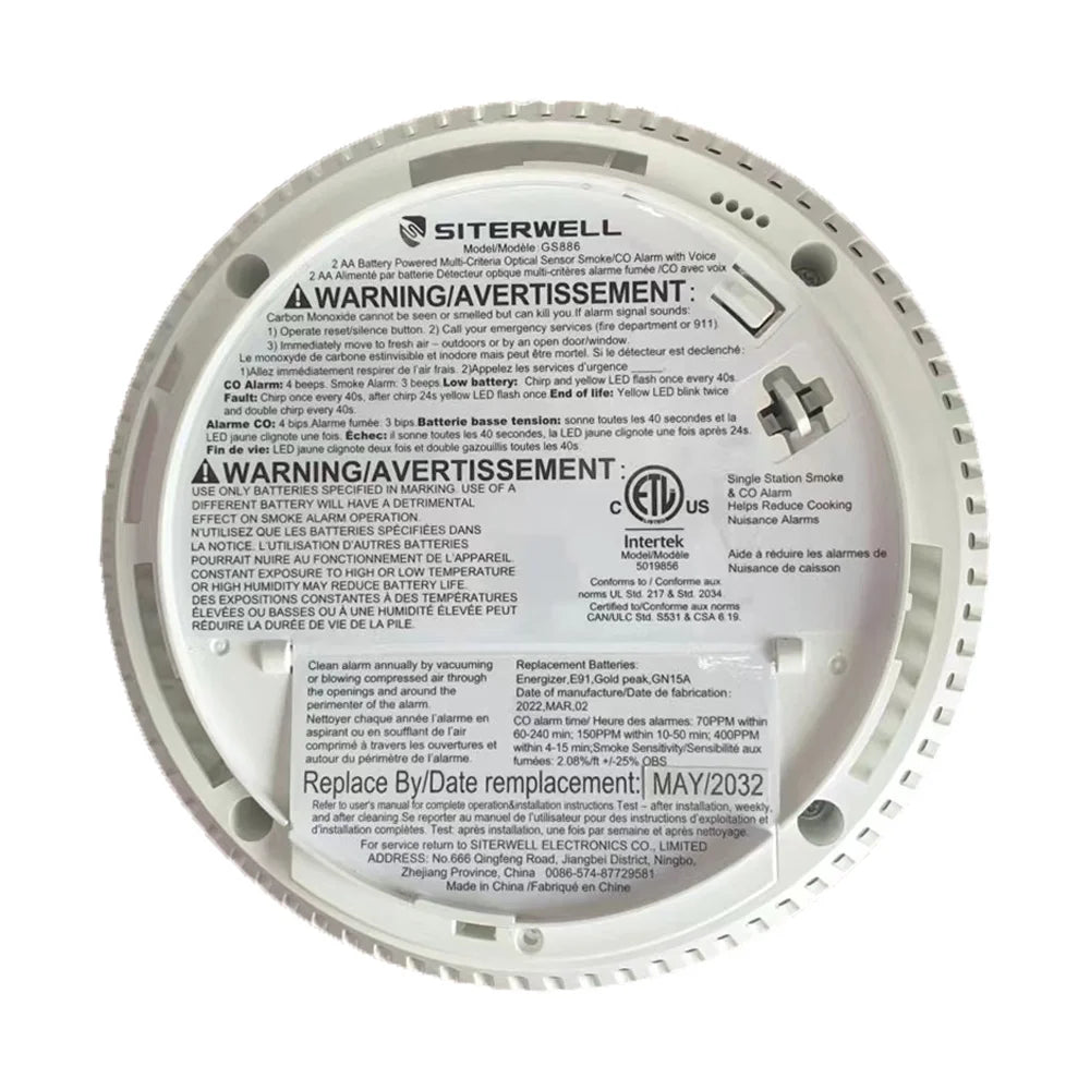 WiFi Smoke Detector Carbon Monoxide Detector Combo, 2 Pack A8000