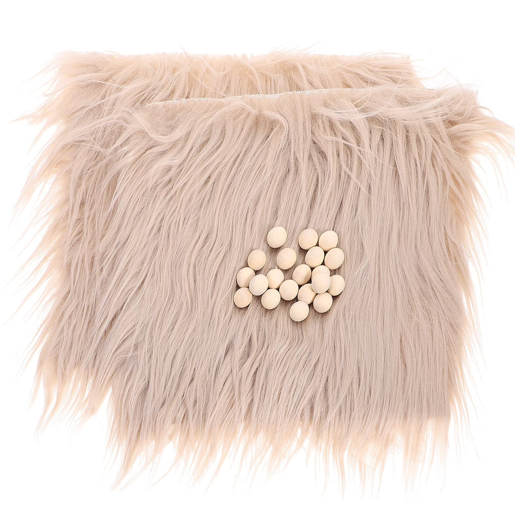 Craft Supply Decoration Gnome Doll DIY Making Supplies Including Square Faux Fur Fabric Wooden Balls P628