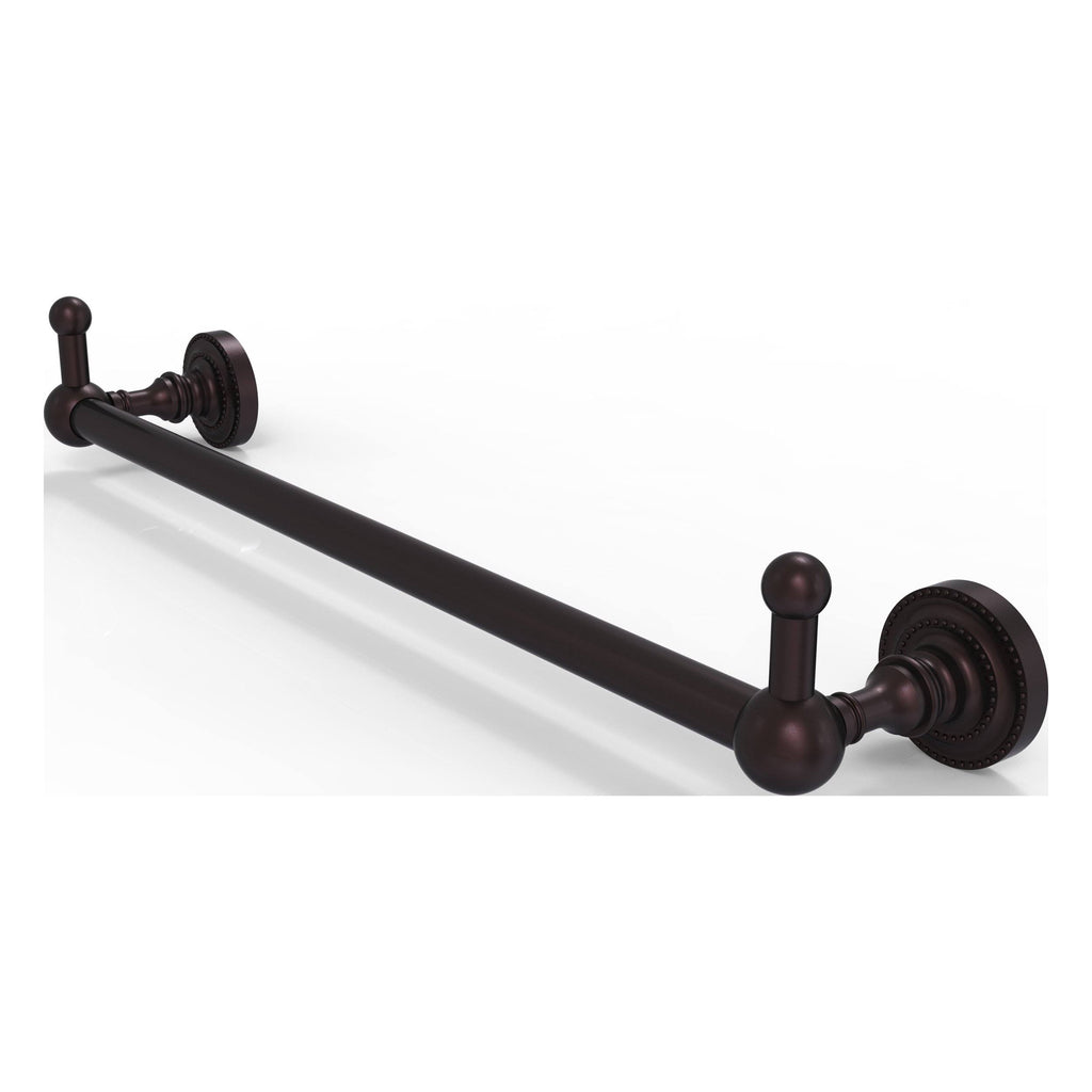 Antique Bronze 18 inch Towel Bar with Integrated Hooks T9331