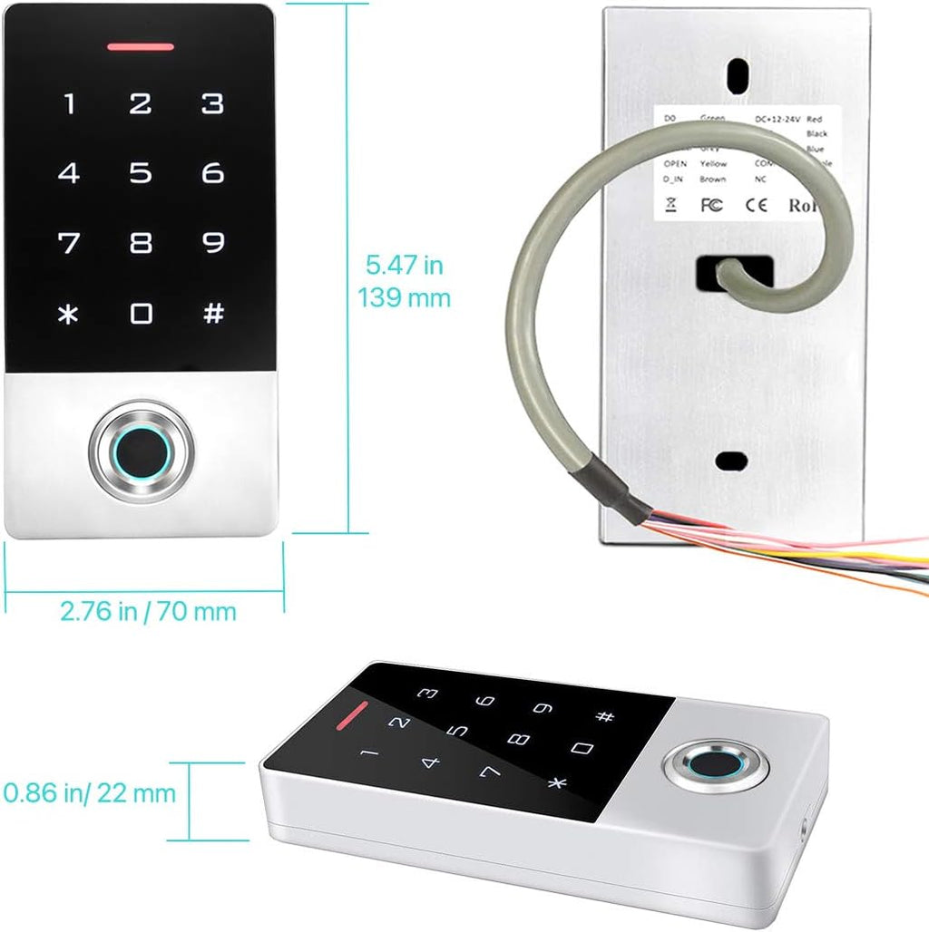 Zinc Alloy Metal Fingerprint Keypad Gate Opener Controller I922507