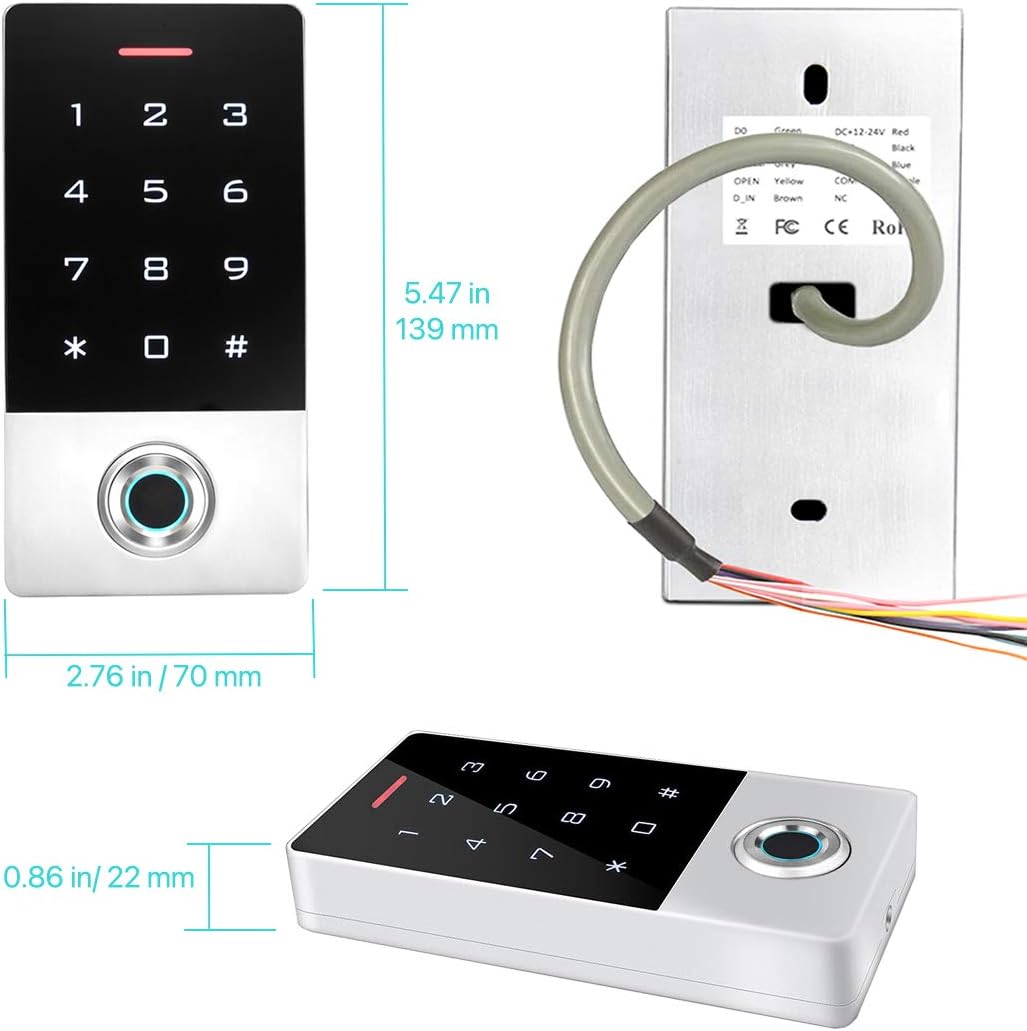 Zinc Alloy Metal Fingerprint Keypad Gate Opener Controller I922507
