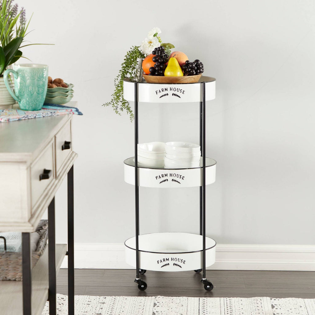White Metal Storage Cart C732