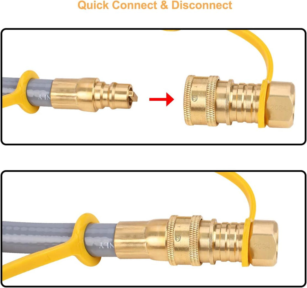 24 Ft 3/8 Inch Flexible Natural Gas Hose, Pack of 2 O77948