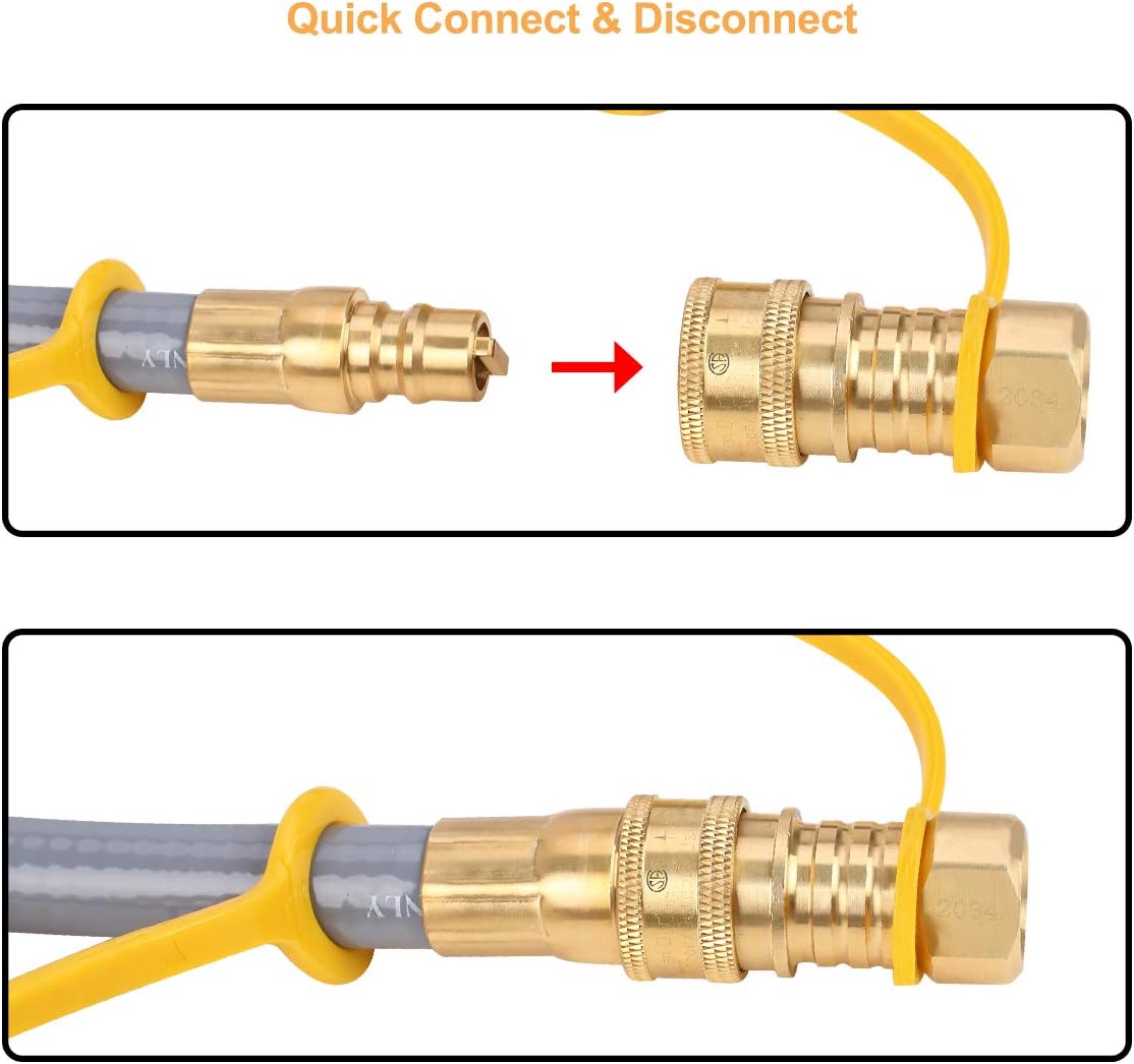 24 Ft 3/8 Inch Flexible Natural Gas Hose, Pack of 2 O77948