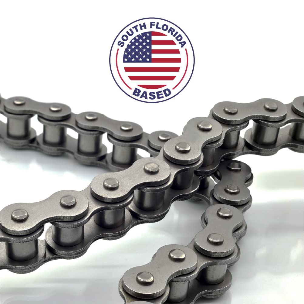 100 Feet Carbon Steel Roller Chain with 10 Connecting Links J68455