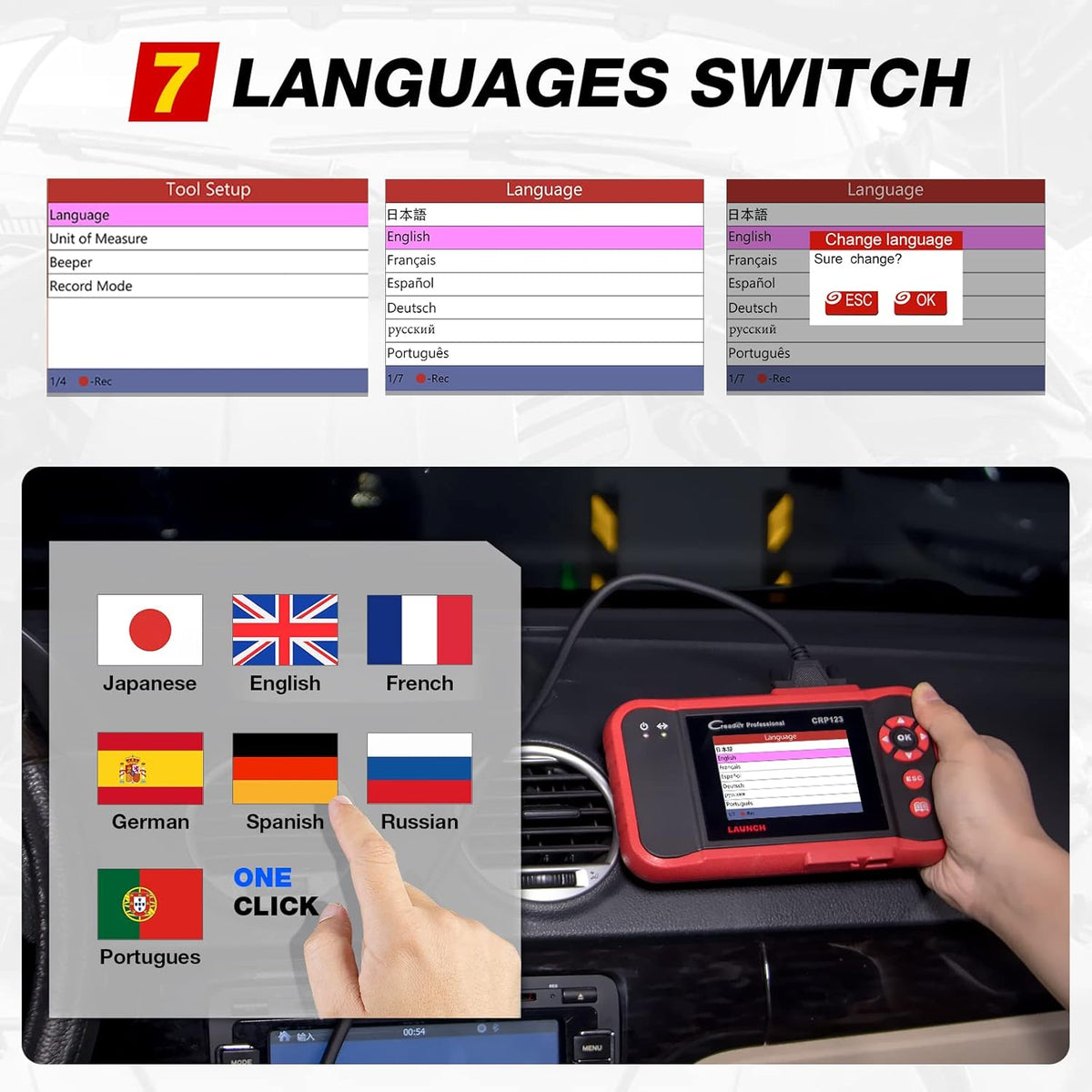 OBD2 Scanner with TPMS Activation Relearn Tool Automotive Diagnostic Scan Tool L819