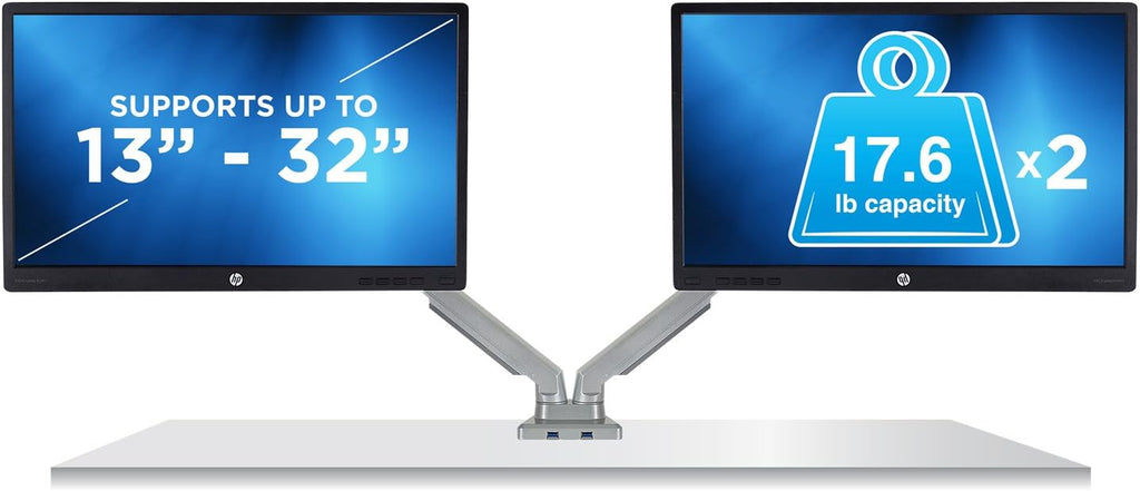 Dual Monitor Arm Mount Desk Stand with USB Ports O842979