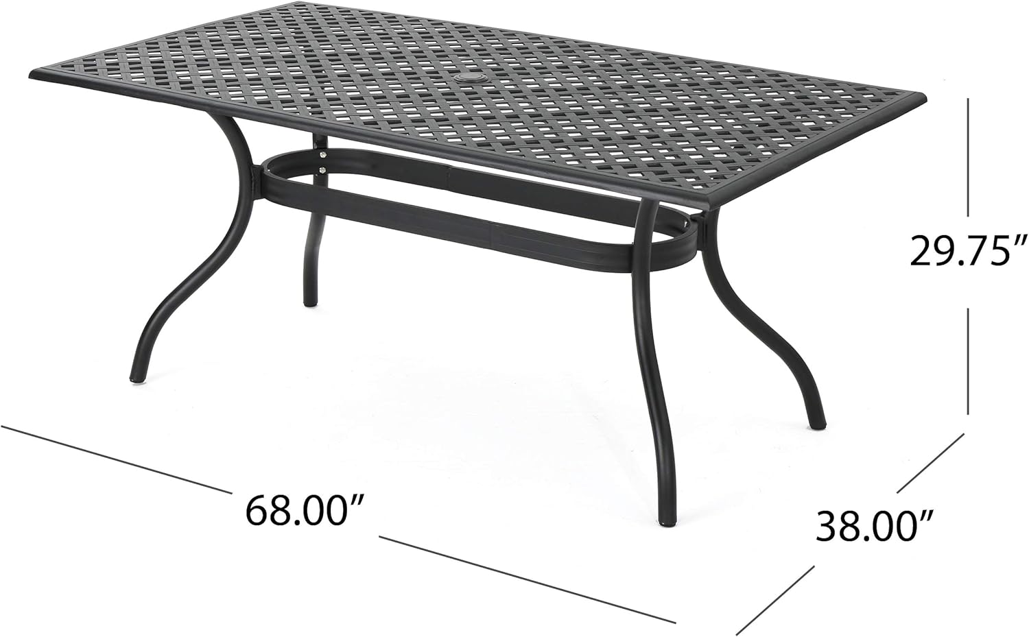 Black Sand Cast Aluminum Rectangle Table D2185