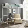 White Metal Twin Loft Bed M7418