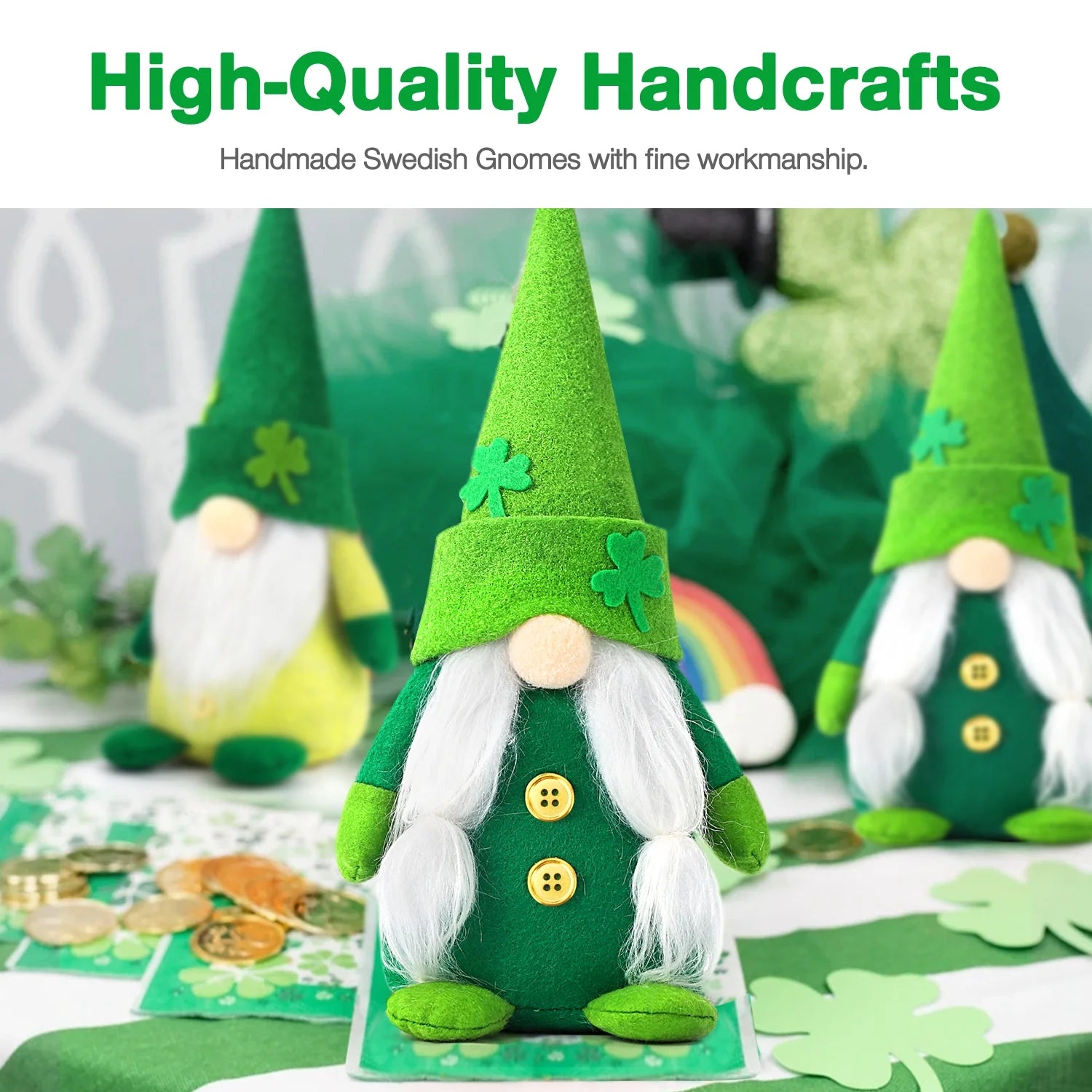 2Pcs Green Gnome Plush Decorations S8891