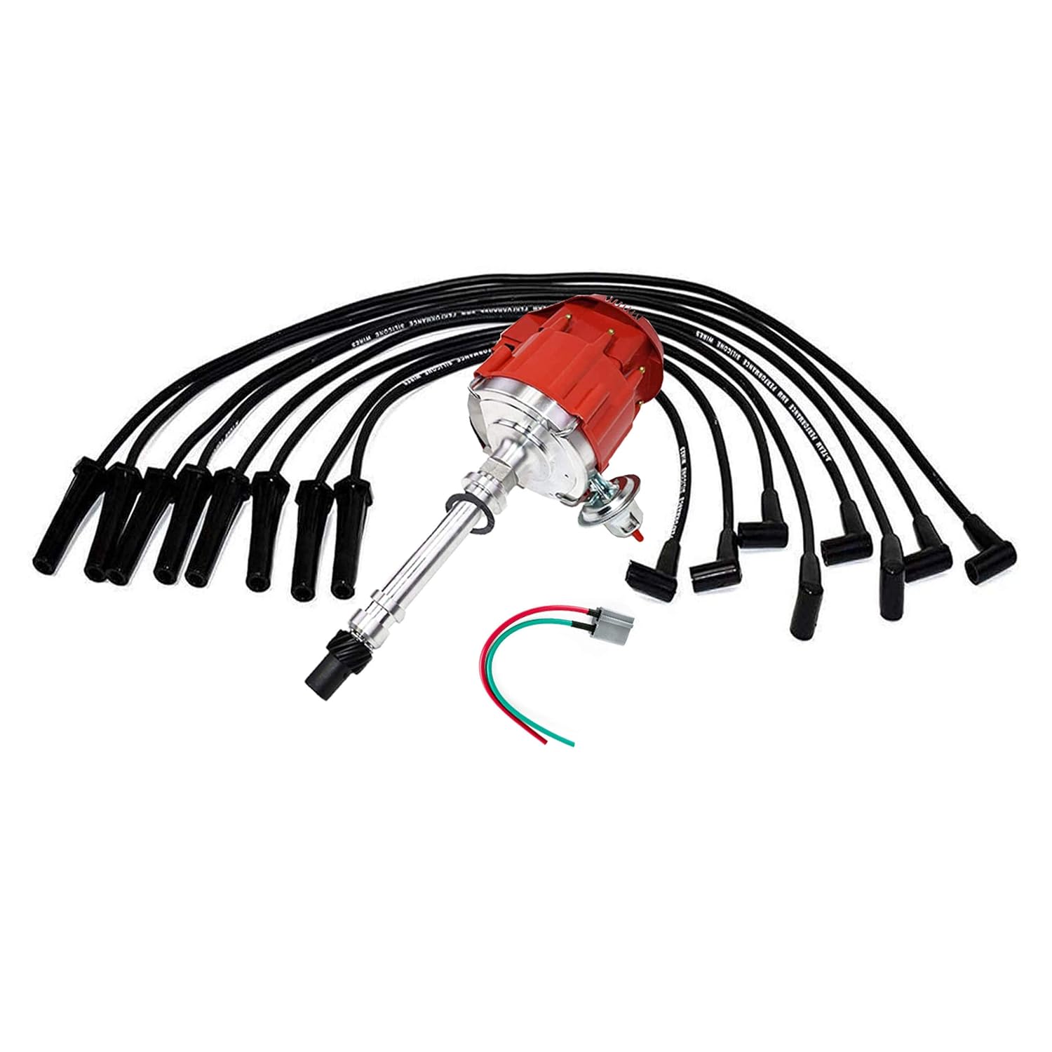 HEI Distributor Complete Kit with Spark Plug Wires and Pigtail Harness T11306