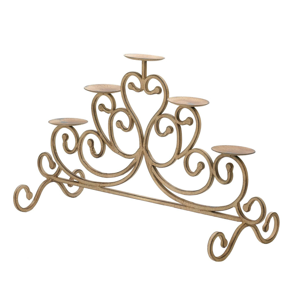 Antiqued Iron 5 Candle Stand Y4884