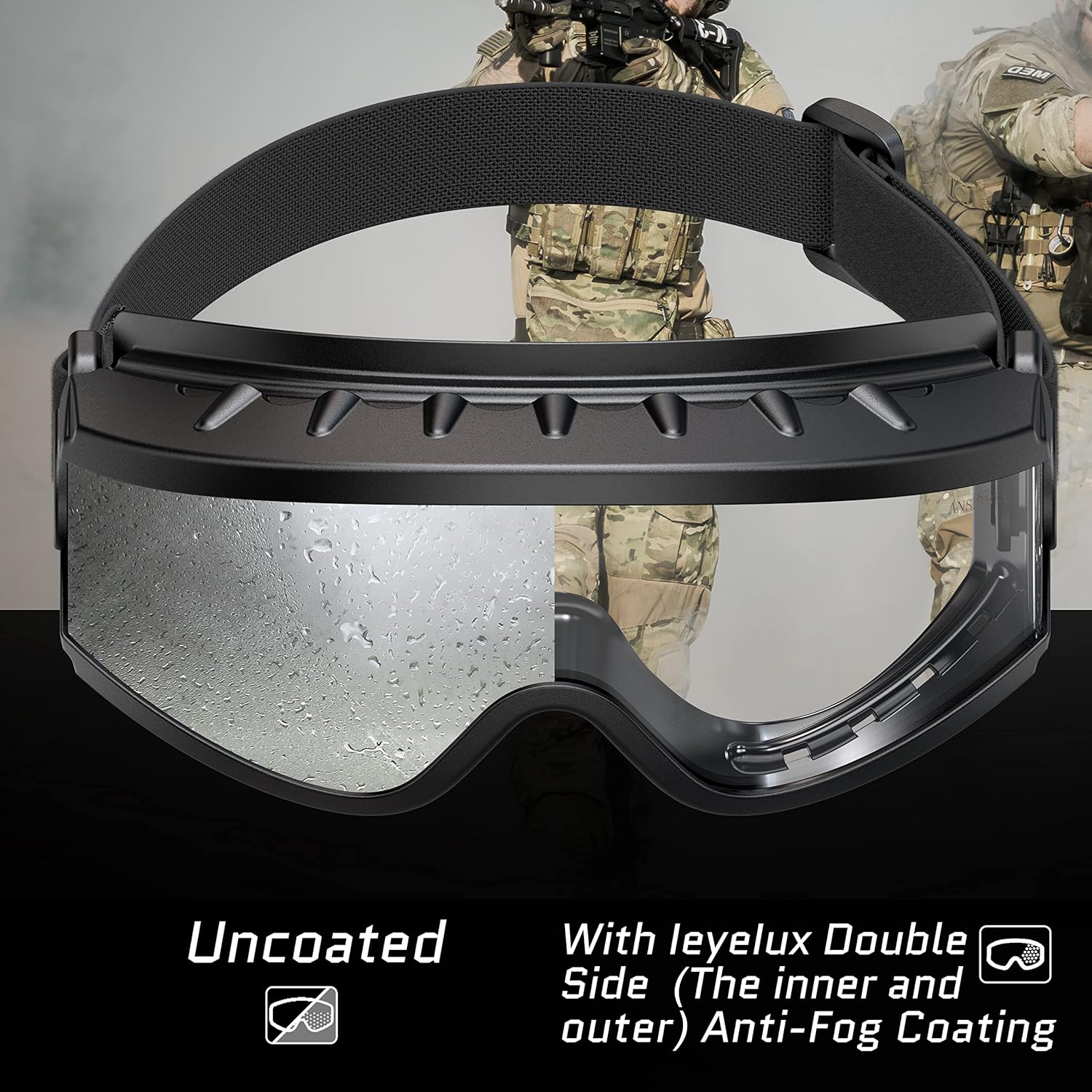 Black Frame Pack of 2 Anti Fog OTG Shooting Goggles M89559