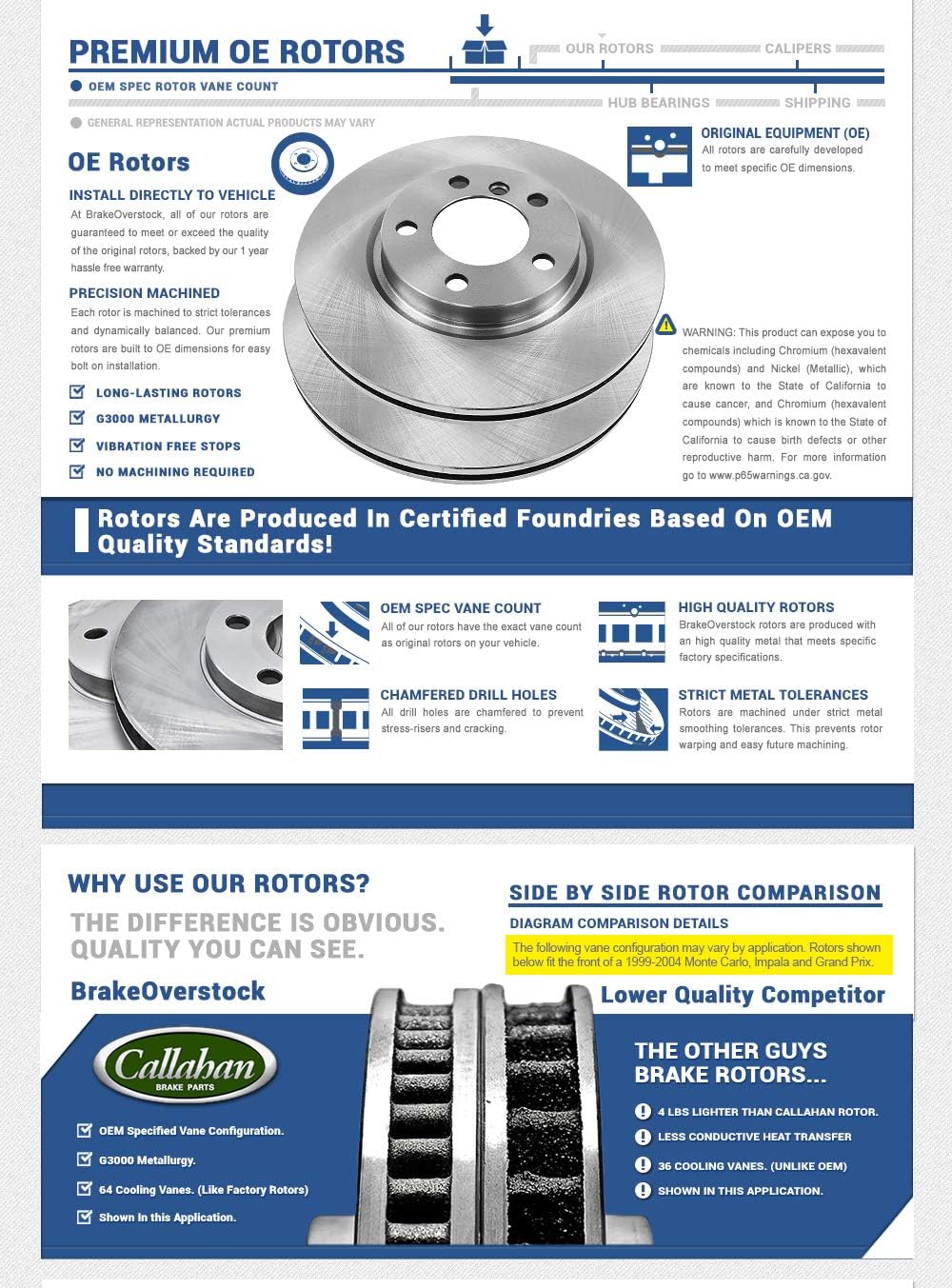 8 Lug Brake Disc Rotors with Metallic Brake Pads W2104