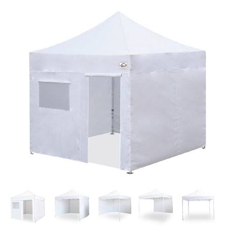 White 10' x 10' Pop Up Canopy Tent with 4 Side Walls S856279