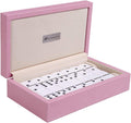 Double 6 Large White Domino Set Pink Case Pack of 2 K820231
