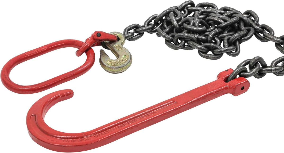 Tow Recovery Chain with 15" J-Hook & Eye Cradle Grab Hook N237247