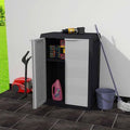 Black and Gray Garden Storage Cabinet with 1 Shelf J825207