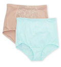 Green/Blush Jacquard Tummy Panel Shaping Brief Panty 2 Pack T435182