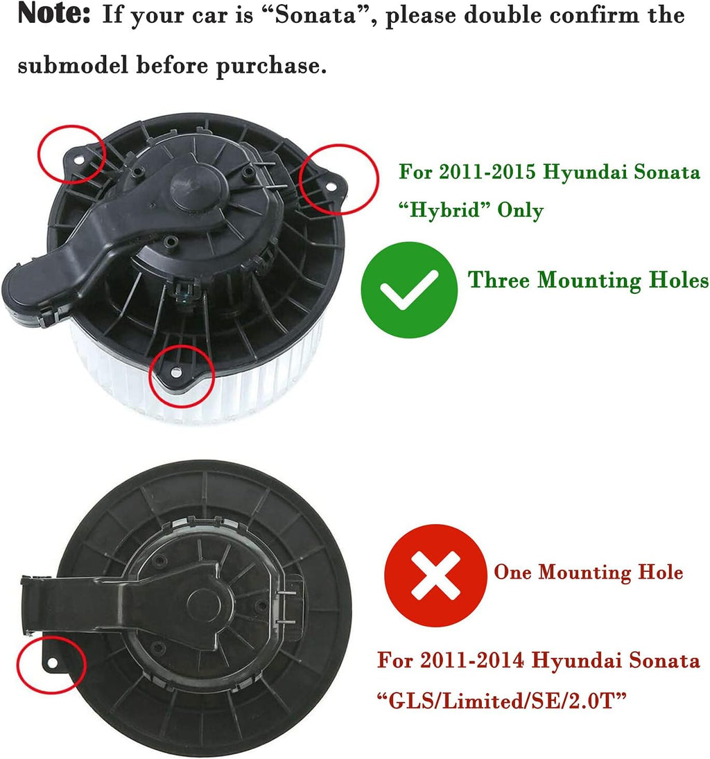 A/C Heater Blower Motor Fan Assembly Pack of 2 F981091