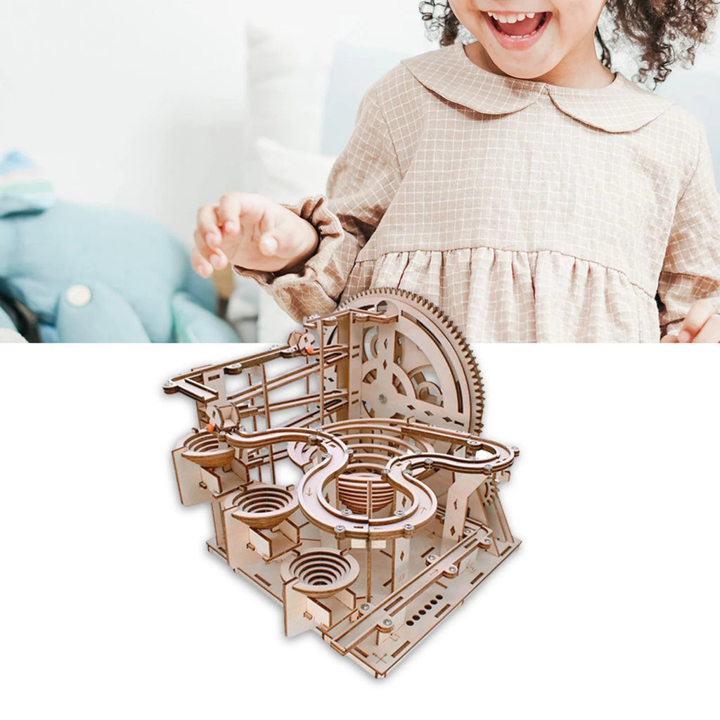 Marble Run Building Kits Wooden 3D Puzzle Toy Construction Play Set M9718