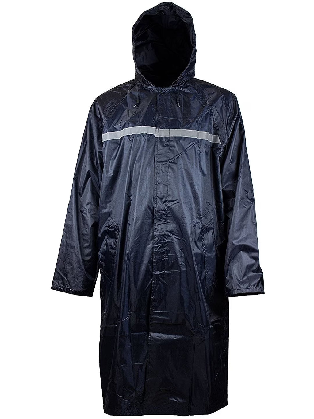 Navy Waterproof Long Raincoat PVC Trench Coat D801301