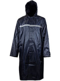 Navy Waterproof Long Raincoat PVC Trench Coat D801301