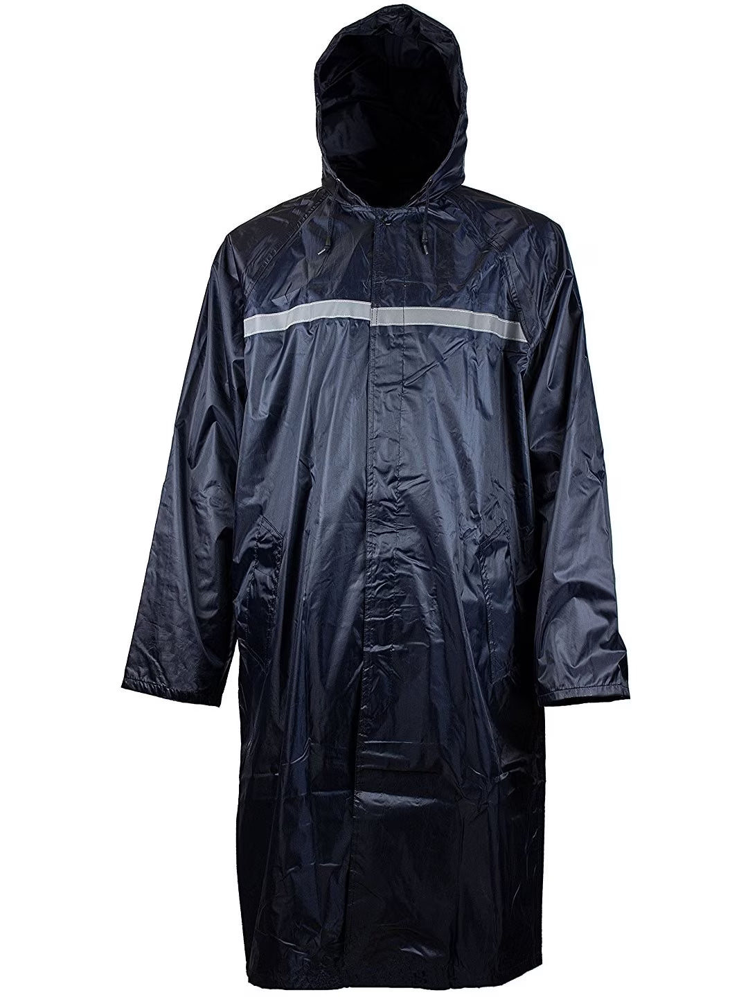 Navy Waterproof Long Raincoat PVC Trench Coat D801301