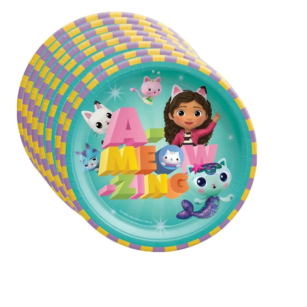 16 Pc Birthday Party Supplies Bundle with Paper Plates and Sticker Sheet J33316