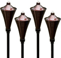 4-in-1 Outdoor Garden Torches with Table Top Stands and Deck Mounts (4-Pack, Caramel) V6639