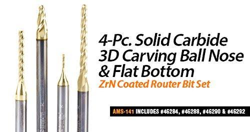 3-Pc ZrN Coated 1/4x22 Shank Router Bit Z46779