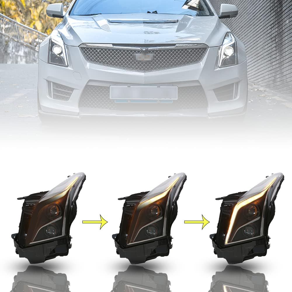 LED Headlights Assembly with Red Demon Eyes and Sequential Turn Signal M56503