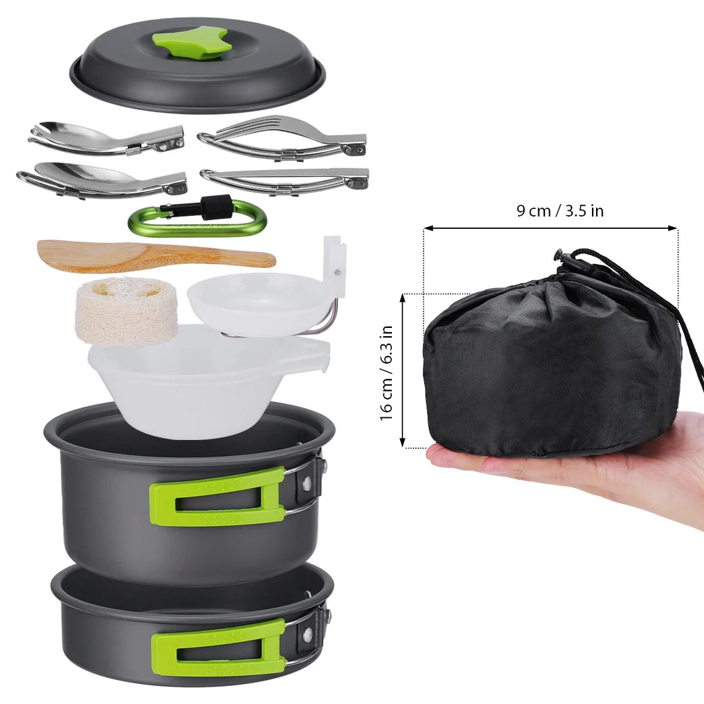 15 Pcs Non Stick Camping Cookware Set V817279