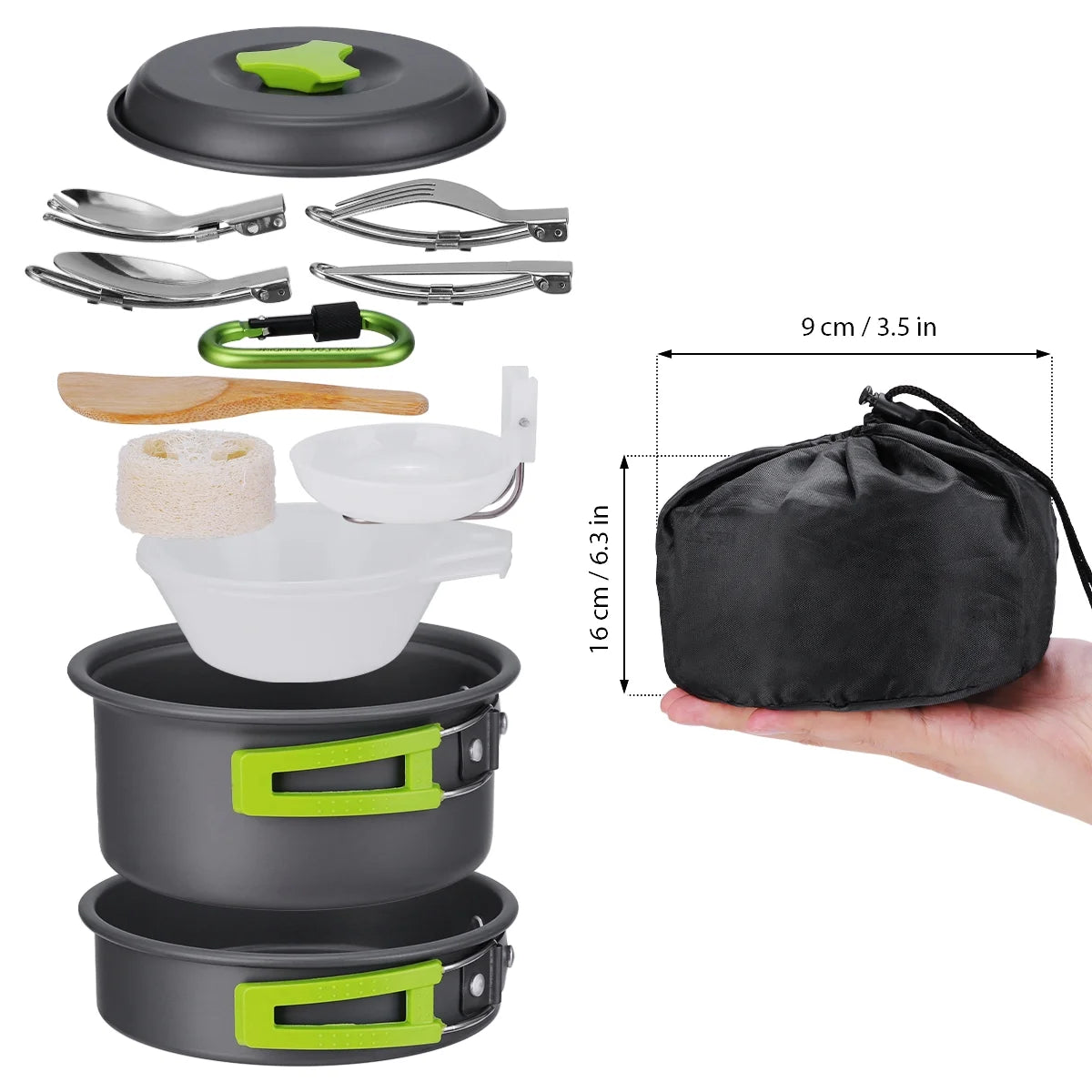 15 Pcs Non Stick Camping Cookware Set V817279