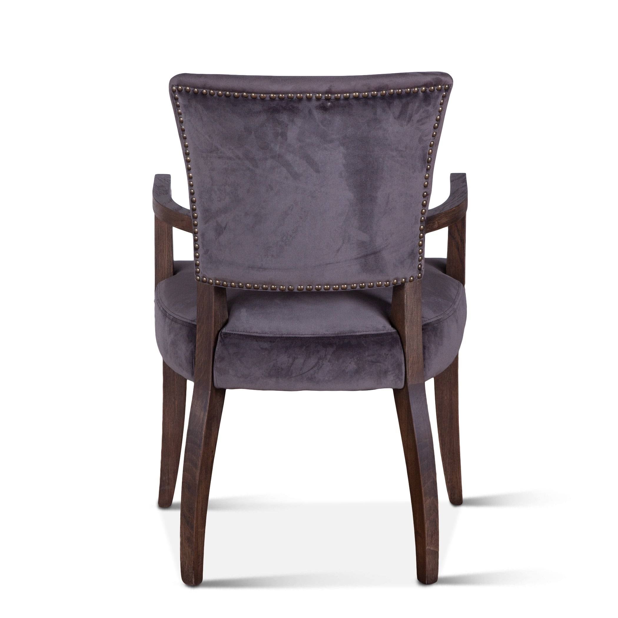 Asphalt Gray Velvet Upholstered Armchair G8459