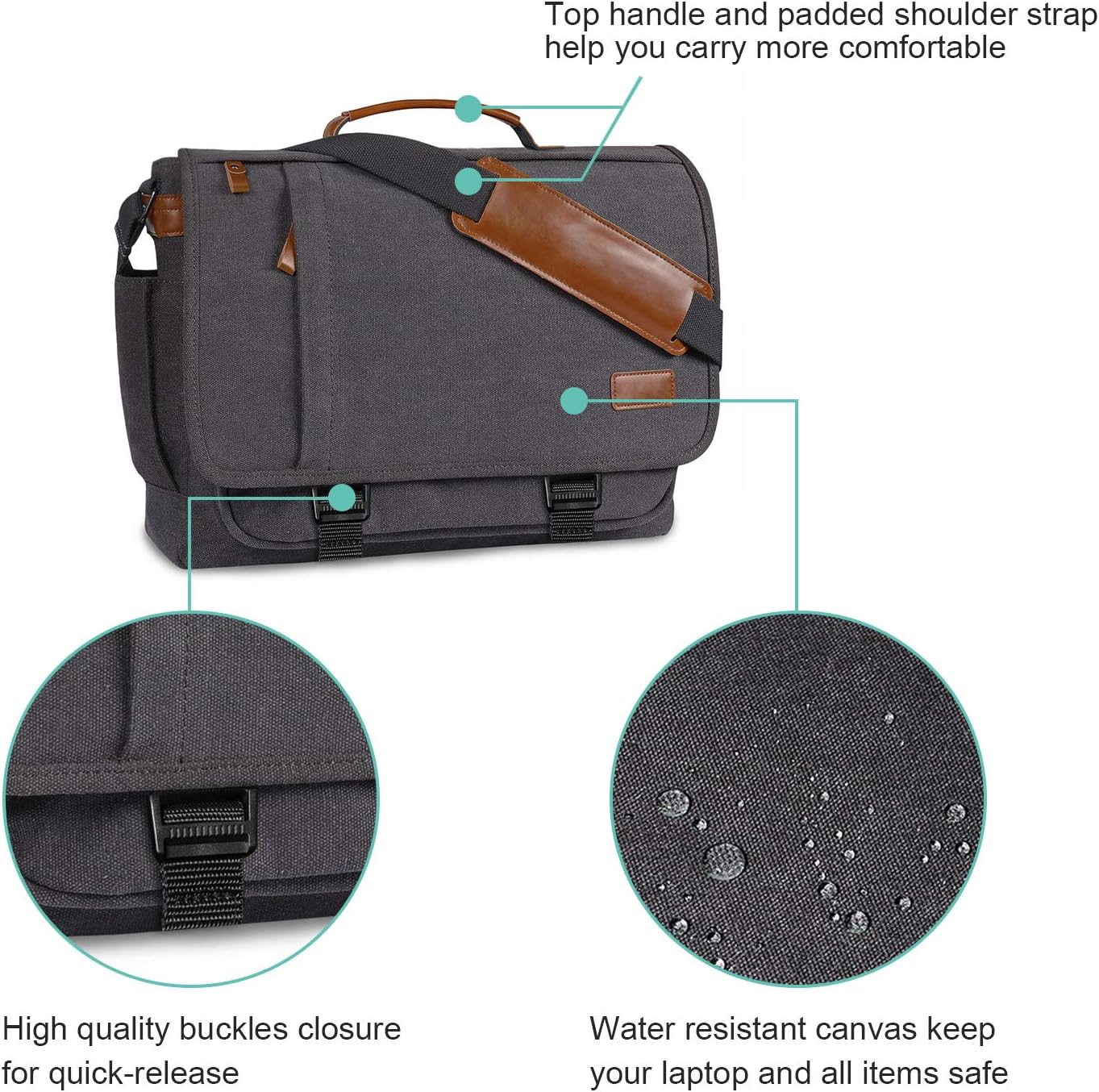 Canvas Laptop Shoulder Bag 17-17.3 Inch Water-resistance U1705